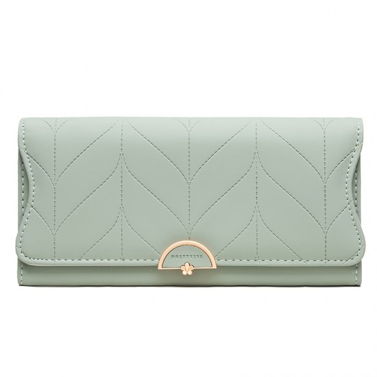 Prettyzys/Pretty's new women's long wallet, a stylish, foldable, PU, ​​small, and fresh clutch.