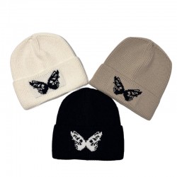 Cross-border autumn and winter Dong Jie-style butterfly beanie, versatile face-flattering small warm earmuffs for women, trendy beanie.