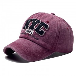 Cross-border hot-selling cotton coated embroidered baseball cap with distressed washed and patched NYC lettering for men and women's outdoor wear.