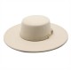 2021 New Retro Black Wide-Brimmed Wool Flat-Top Hats for Women, Autumn and Winter British Style Versatile Panama Hats