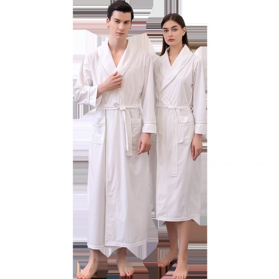 Summer thin satin bathrobe absorbent quick-drying couple's robe, extra long and plus-size for men, spring and autumn