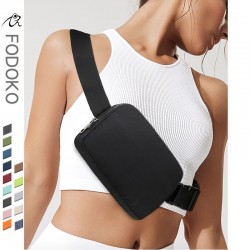 Cross-border Lulu-style waist bag, nylon waterproof chest bag, messenger bag, outdoor sports and running crossbody waist bag for men and women