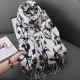 Autumn/Winter Faux Cashmere Tassel Floral Scarf, Korean-Style Women's Fashionable and Elegant Shawl, Luxury Women's Neck Scarf Wholesale
