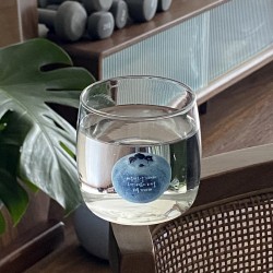 Korean INS natural style blueberry fruit glass, high-borosilicate heat-resistant milk cup. Simple, artistic breakfast cup