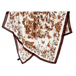 Retro Butterfly print 90*90 square scarf for women, a stylish, niche decorative scarf for Instagram style, easy to match, and a high-end wholesale scarf.