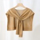 2025 new air-conditioned room knitted shawls for women, decorative outerwear, Korean-style solid summer sunscreen shawls wholesale