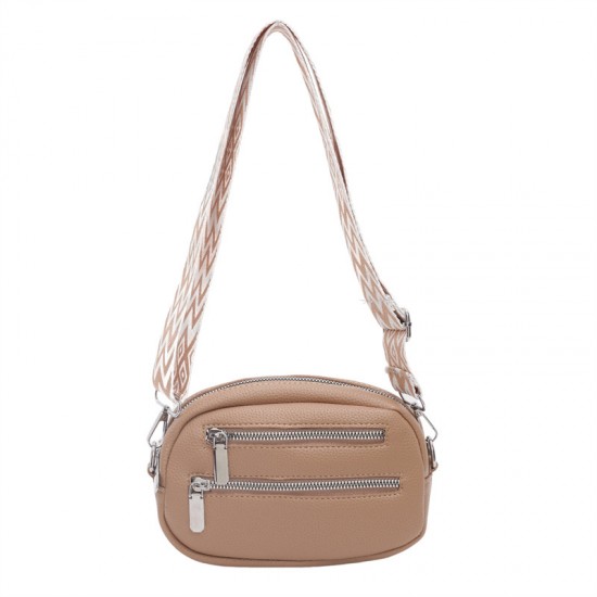 New Korean-style cross-border women's cell phone chest bag, simple PU crossbody bag, fashionable and stylish zippered women's small round shoulder bag New Korean-style cross-border women's cell phone chest bag, simple PU crossbody bag, fashionable and stylish zippered women's small round shoulder bag