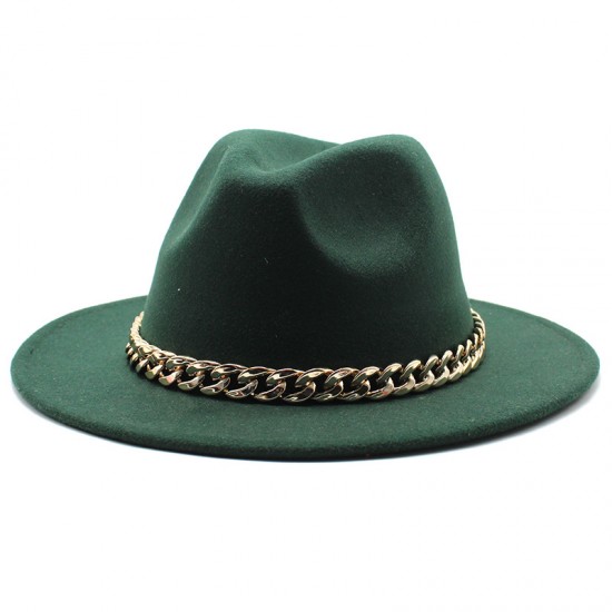 2021 Autumn/Winter British-style woolen jazz hat for men and women, European and American wide-brimmed hat, fashionable wide-brimmed felt hat