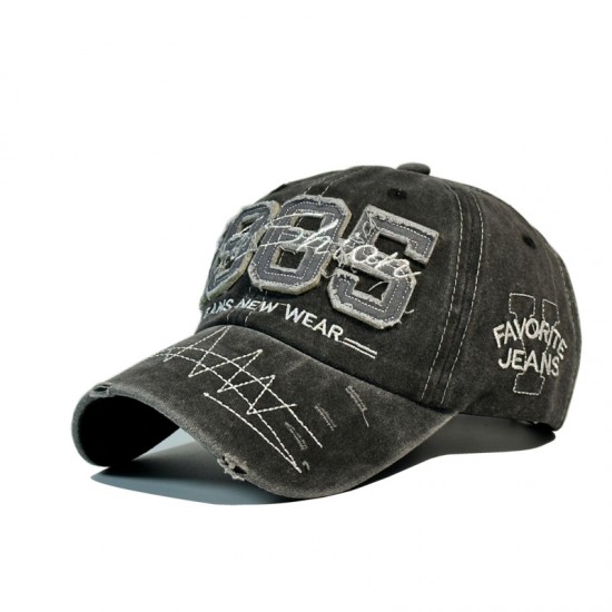 New cross-border appliquéd large-letter embroidered baseball caps, washed and distressed caps, and classic five-pointed star caps.