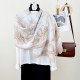 Cross-border cotton and linen long scarves, Korean style, trendy outerwear, spring and autumn women's personalized feather print scarves.