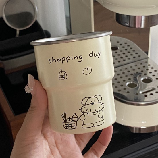 INS mint head puppy ceramic mug, creative cartoon hook coffee mug, spring water cup, 340ml INS mint head puppy ceramic mug, creative cartoon hook coffee mug, spring water cup, 340ml