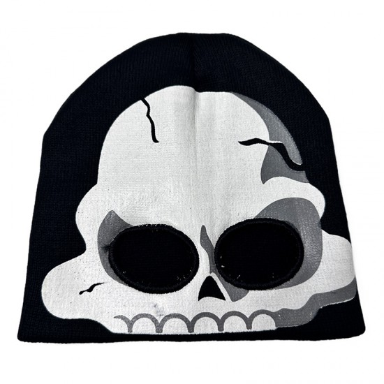 Reflective Skull Knitted Hat, Men's and Women's Luminous Mask, Alien Warm Beanie