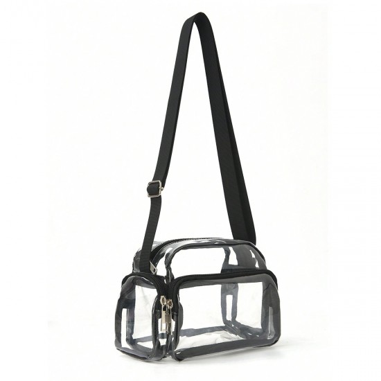 Best-selling cross-border transparent crossbody bag, waterproof PVC summer shoulder bag, multi-color multi-pocket crossbody bag