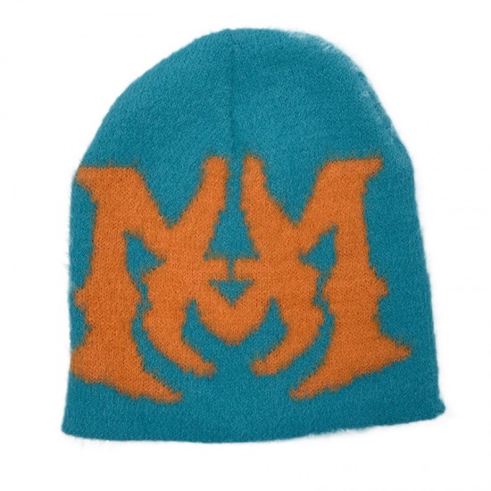 New Faux Mink Knitted Jacquard Hat, In Stock, Cross-border Bestseller Knitted Hat, European and American Trendy Hip-Hop Hat with Letters New Faux Mink Knitted Jacquard Hat, In Stock, Cross-border Bestseller Knitted Hat, European and American Trendy Hip-Hop Hat with Letters