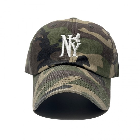 Cross-border hot-selling camouflage baseball cap with English letter embroidery Embroidered men's and women's sun hats, trendy outdoor sun protection caps.