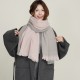New autumn and winter double-sided colorblock faux cashmere scarf, short neckerchief for women, versatile and luxurious warm shawl wholesale