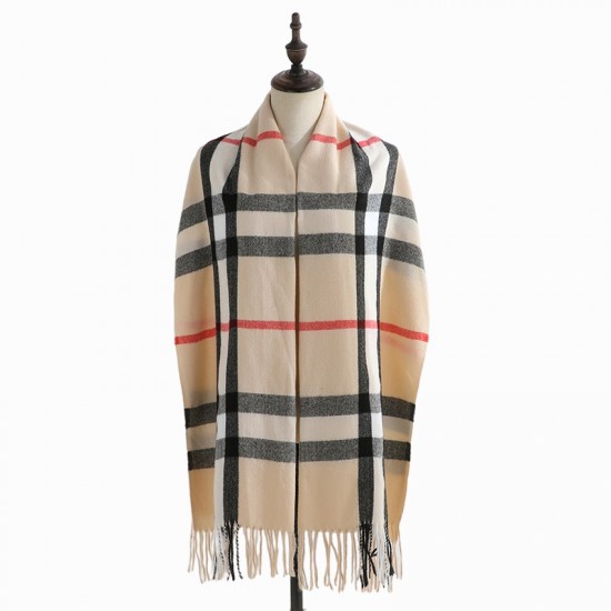 Plaid scarves for women, 2025 Fall/Winter imitation cashmere scarves, mid-length warm scarves, and shawls, sweet Japanese and Korean scarves wholesale