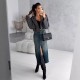 Vintage fashion Amazon cross-border high-waisted slit denim skirt, washed, slim-fitting, hip-lifting midi skirt for women