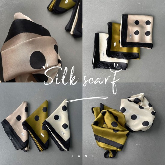 2025 Spring and Summer New Women's Silk Scarf, Simulated Silk Sunscreen Headscarf Wholesale of sweet 90s Japanese and Korean square scarves and shawls with prints.
