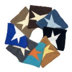 European and American Cute Cat Star Niche Pointed Hat, Mink Fleece Pullover, Y2K Star Warm Plush Hat