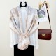 Cross-border cotton and linen long scarves, Korean style, trendy outerwear, spring and autumn women's personalized feather print scarves.