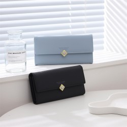 Lianbu women's long wallet, 2025 new PU leather foldable heart buckle trifold bag, women's clutch in stock
