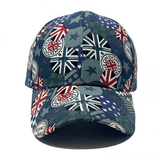 New cross-border Union Jack graffiti baseball hats, fashionable European and American Union Jack hats for men and women