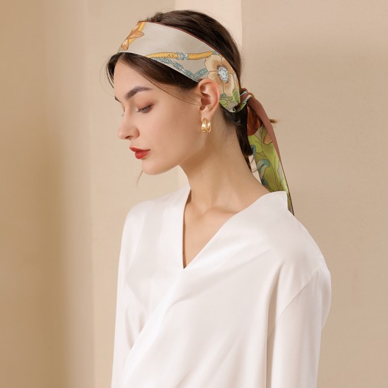 Long silk scarves for women, sweet, imitation silk print, ribbons for hairbands, elegant bags, ribbons, wholesale small silk scarves Long silk scarves for women, sweet, imitation silk print, ribbons for hairbands, elegant bags, ribbons, wholesale small silk scarves