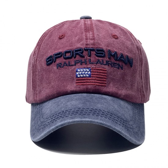New cross-border 3D SPORTS MAN embroidered baseball cap, vintage embroidered baseball cap, washed and distressed sun visor.