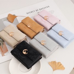 New women's short wallet, soft wallet, simple, multifunctional card holder, wallet, and student coin purse.