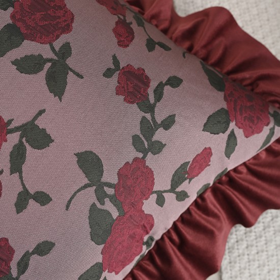 Cross-border Nordic ins gray embossed flower pillowcase (not including pillow core), light luxury jacquard pillow with lace on both sides Cross-border Nordic ins gray embossed flower pillowcase (not including pillow core), light luxury jacquard pillow with lace on both sides