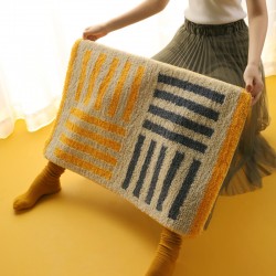 Korean Instagram-style green plaid bathroom mats Bathtub and shower room absorbent mats, bedroom bedside rugs.