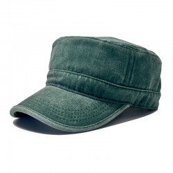 Cross-border washed cotton retro large-head circumference flat-top hat for men, outdoor hat with enlarged and darkened soft top and sun visor