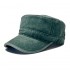 Cross-border washed cotton retro large-head circumference flat-top hat for men, outdoor hat with enlarged and darkened soft top and sun visor