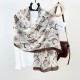 New cotton and linen long scarves, thin shawls for travel and photography, Korean-style fashionable and retro cashew flower print long scarves.