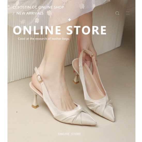 Women's shoes, 2024 summer new models, versatile square-toed open-toed rhinestone mid-heeled flip-flops, influencer sandals, and half-slip flip-flops.