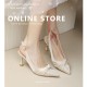 Women's shoes, 2024 summer new models, versatile square-toed open-toed rhinestone mid-heeled flip-flops, influencer sandals, and half-slip flip-flops.