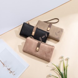 Factory Direct 2023 Cross-Border Hot-selling long women's wallet, vintage frosted zipper clutch, large capacity wallet.
