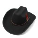 Tibetan woolen hat, thickened felt hat, Tibetan wide-brimmed black leather belt hat, spring and autumn western cowboy hat for men and women