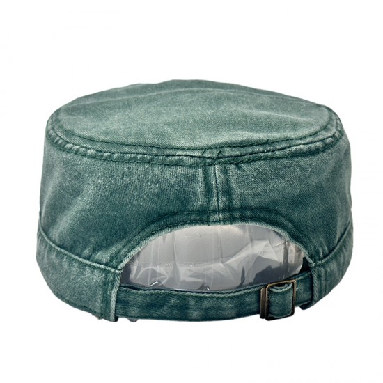 Cross-border washed cotton retro large-head circumference flat-top hat for men, outdoor hat with enlarged and darkened soft top and sun visor