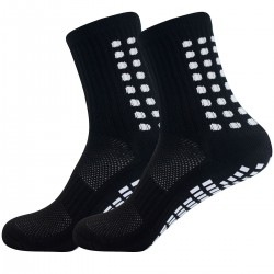 Men's football socks, square-shaped rubberized mid-calf socks, adult sports socks, sweat-wicking, non-slip and shock-absorbing rubberized rubberized socks