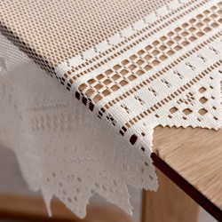 Retro pastoral crochet knitted hollow tablecloths, shoe cabinet lace embroidered tassel table runners, manufacturer and wholesale
