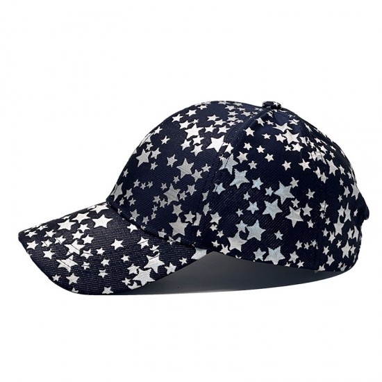 New cross-border spring and summer five-pointed star print men's and women's baseball caps, sun visors, five-pointed star print hats.