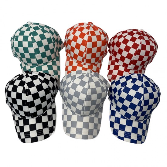 Cross-border new sports baseball cap, a stylish, unisex checkerboard peaked cap, a trendy outdoor sun protection hat. Cross-border new sports baseball cap, a stylish, unisex checkerboard peaked cap, a trendy outdoor sun protection hat.