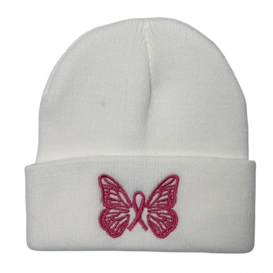 New cross-border men's and women's autumn and winter trendy pink knitted hats with cute butterfly embroidery, warm pullovers for students. New cross-border men's and women's autumn and winter trendy pink knitted hats with cute butterfly embroidery, warm pullovers for students.