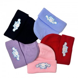 Autumn/Winter Children's Cinnamon Dog Embroidered Knitted Hat, European and American Fashion Trend, Windproof and Warm Wool Hat