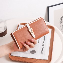 New Cross-Border Long Wallet, Japanese and Korean Style, Simple Zippered Closure, Multi-Card Slot Student Coin Purse