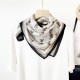 Japanese and Korean simple, repetitive, creative horse print square scarves for spring and summer, stylish, thin, elegant square scarves for daily commuting