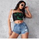 Amazon European and American Cross-border Ripped Denim Shorts for Women, High-waisted, Slim Fit, Streetwear, Raw-edge Shorts, In Stock