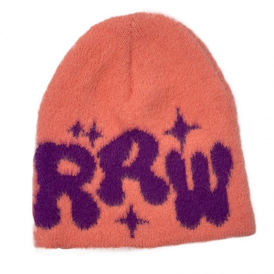 New faux mink knitted jacquard hats, in stock, cross-border hot-selling knitted hats, popular European and American beanie hats.